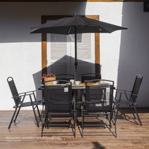 Conjunto de Jardim Caribe 8 Peças Aço Fascino