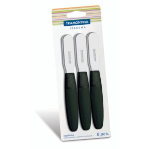 Kit Espátulas para Manteiga Tramontina Ipanema Preto 6 Peças