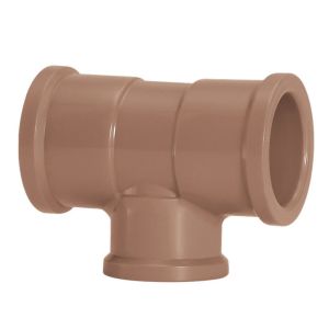 Tee com Redução 75x50mm Pvc Soldável Marrom Amanco