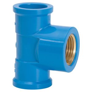 Tee 20mmx1/2" Pvc Soldável Azul Amanco