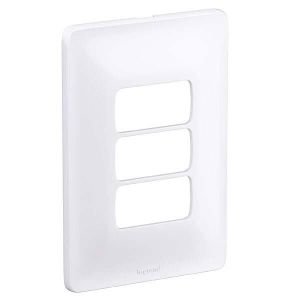 Placa 4"x2" Zeffia 1+1+1 Módulos Branca Pial