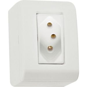 Conjunto Tomada LizFlex 1 Módulo 2P+T 10A Branco Tramontina