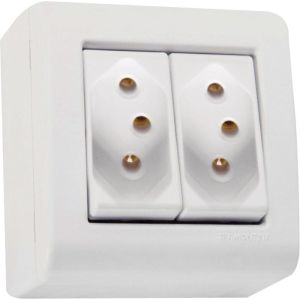 Conjunto Tomada LizFlex 2 Módulos 2P+T 10A Branco Tramontina