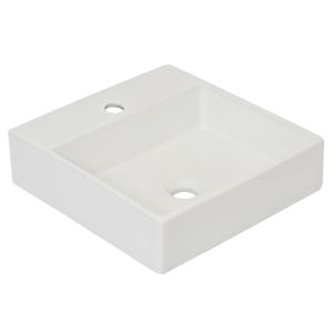 Cuba para Banheiro de Apoio Louça Quadrada Branca South Branco 41x41 Addra