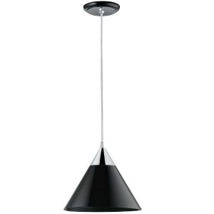 Pendente Dital Home 1 Lâmpada Preto/Cromado