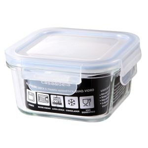 Pote de Vidro Hermético Quadrado 490ml Casa&Ideia