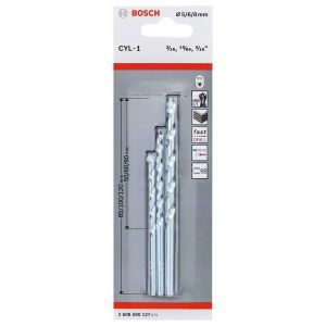 Kit Brocas CYL-1 para Pedra/Concreto 3 Peças Bosch