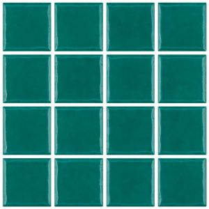 Piso Cerâmico Telado Prisma Esmeralda Bold Brilhante 7,5x7,5 Portobello