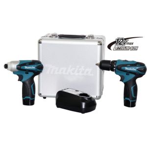 Kit Furadeira Parafusadeira Bateria 12V LCT204 Profissional Bivolt com Maleta Makita