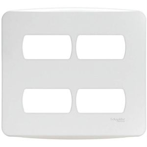 Placa 4"x4" Schneider Miluz 4 Módulos Branca