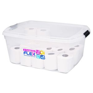 Caixa Organizadora Trava/Tampa Sanremo 48L 63,1x44,1x26cm Transparente