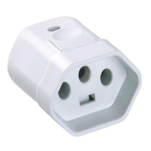 Plugue Fêmea Tramontina 1 Módulo 2P+T 20A 250V~ Branco