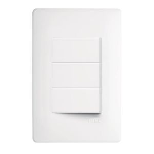 Conjunto Interruptor Habitat 3 Módulos Simples 16A Branco Fame
