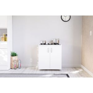Balcão de Cozinha Natal MDF 2 Portas Branco Politorno