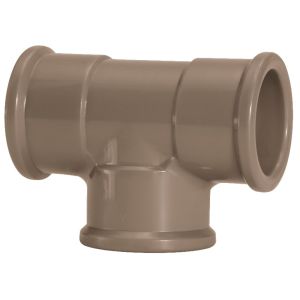 Tee 50mm Pvc Soldável Marrom Amanco