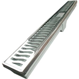 Ralo para Esgoto Linear Alumínio Costa Navarro 7x70cm com Grelha Mart.Cromado