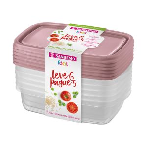 Jogo de Potes Fácil Retangular 785ml Leve 6 pague 5 Sanremo