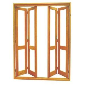 Porta Pantográfica Madeira Eucalipto Madecen 2,13x1,6m para Vidro Liso
