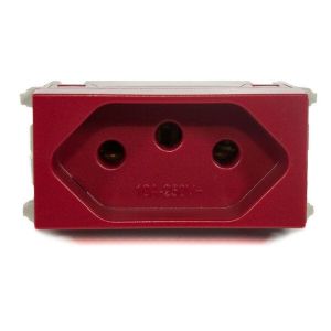 Módulo Tomada 2P+T Weg Refinatto Vermelho 10A
