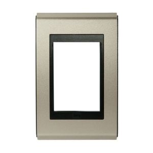 Placa 4"x2" Weg Refinatto Concept 3 Módulos Preta/Champanhe
