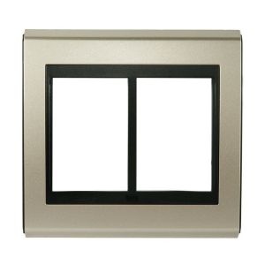 Placa 4"x4" Weg Refinatto Concept 6 Módulos Preta/Champanhe
