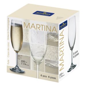 Jogo de Taças para Champagne 220ml Bohemia Martina 6 Peças