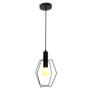 Pendente Taschibra 1 Lâmpada Uni 608 E27 Preto