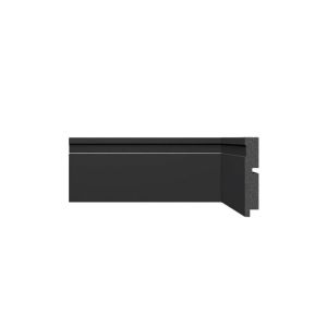 Rodapé Poliestireno Santa Luzia Black 3457 10cmx2,4m Preto