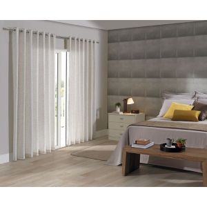 Cortina Bella Janela 3x1,7m Rústica Túnis com Ilhós