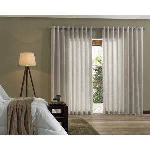 Cortina Bella Janela 3x2,3m Rústica Túnis Blokcs com Ilhós