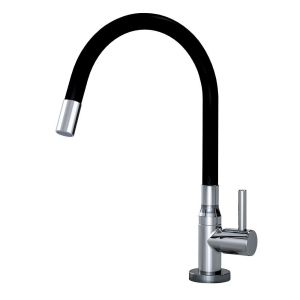 Torneira para Cozinha de Mesa Bica Alta 1/2" Fluir Flex Preta Addra