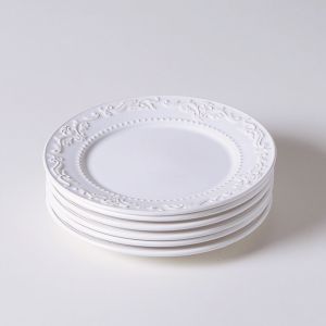 Prato de Sobremesa Porto Brasil Acanthus 20,5cm Branco