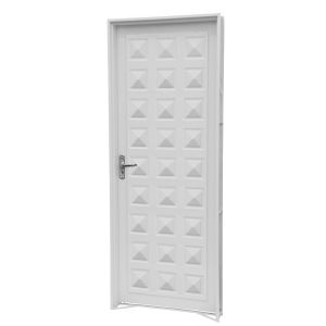 Porta de Abrir Aço CRV 2,15x0,84m Ideal Branca Direita Almofadada R12