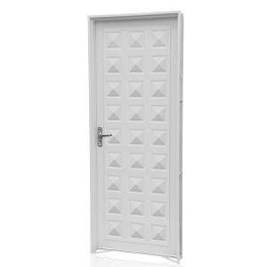 Porta de Abrir Aço CRV 2,15x0,84m Ideal Branca Direita Almofadada R14