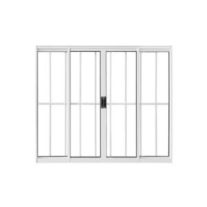 Janela de Correr Alumínio CRV Classic 100x150cm 4 Folhas Branca com Grade