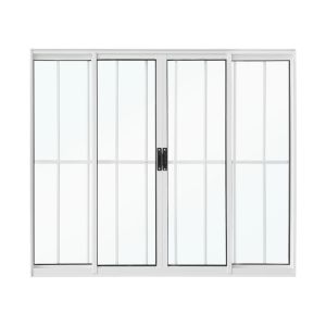 Janela de Correr Sem Bandeira Alumínio 1,20M X 1,50M 4 Folhas Classic Branca C/Grad CRV