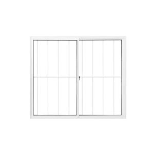 Janela de Correr Alumínio CRV Classic 100x100cm 2 Folhas Branca com Grade