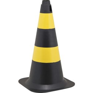 Cone de Sinalização 50cm Preto/Amarelo Vonder