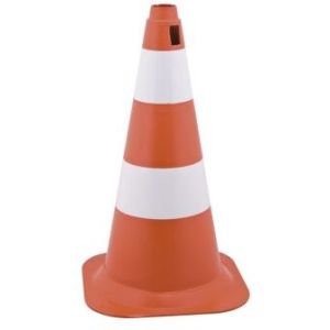 Cone de Sinalização 75cm Branco/Laranja Vonder