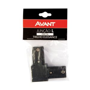 Junção L para Trilho Elegance Preto Avant