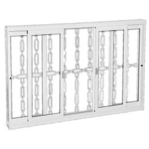 Janela de Correr Aço CRV Ideal 100x150cm Branca com Grade Elo