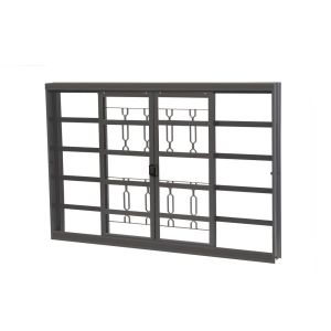 Janela de Correr Aço CRV Standard 100x100cm Cinza com Grade Elo