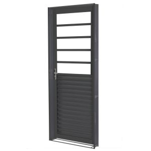 Porta de Abrir Aço CRV 2,15x0,84m Standard Cinza Esquerda R6,5