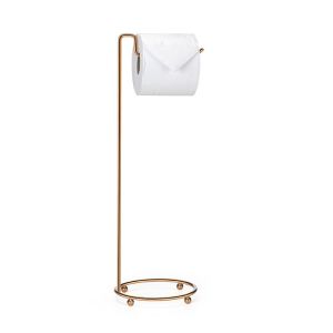 Porta Papel Higiênico de Piso Premium Unitário Dourado Arthi