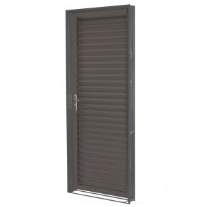Porta Standard de Abrir Aço Direita Recuo 6,5cm 2,15x0,84m Cinza CRV