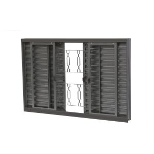 Janela Veneziana de Correr Aço CRV 100x120cm Cinza