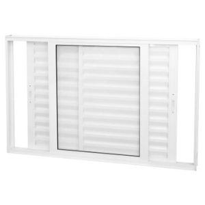 Janela Veneziana de Correr Alumínio CRV 100x150cm 3 Folhas Branca