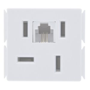 Módulo Tomada Telebrás + RJ11 Tramontina Aria Branco