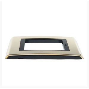 Placa 4"x2" Weg Refinatto 3 Módulos Ouro/Preta Horizontal