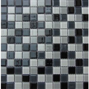 Pastilha de Vidro Miscelânia MPC1018 10063 Preto e Cinza 30x30 Bremen
